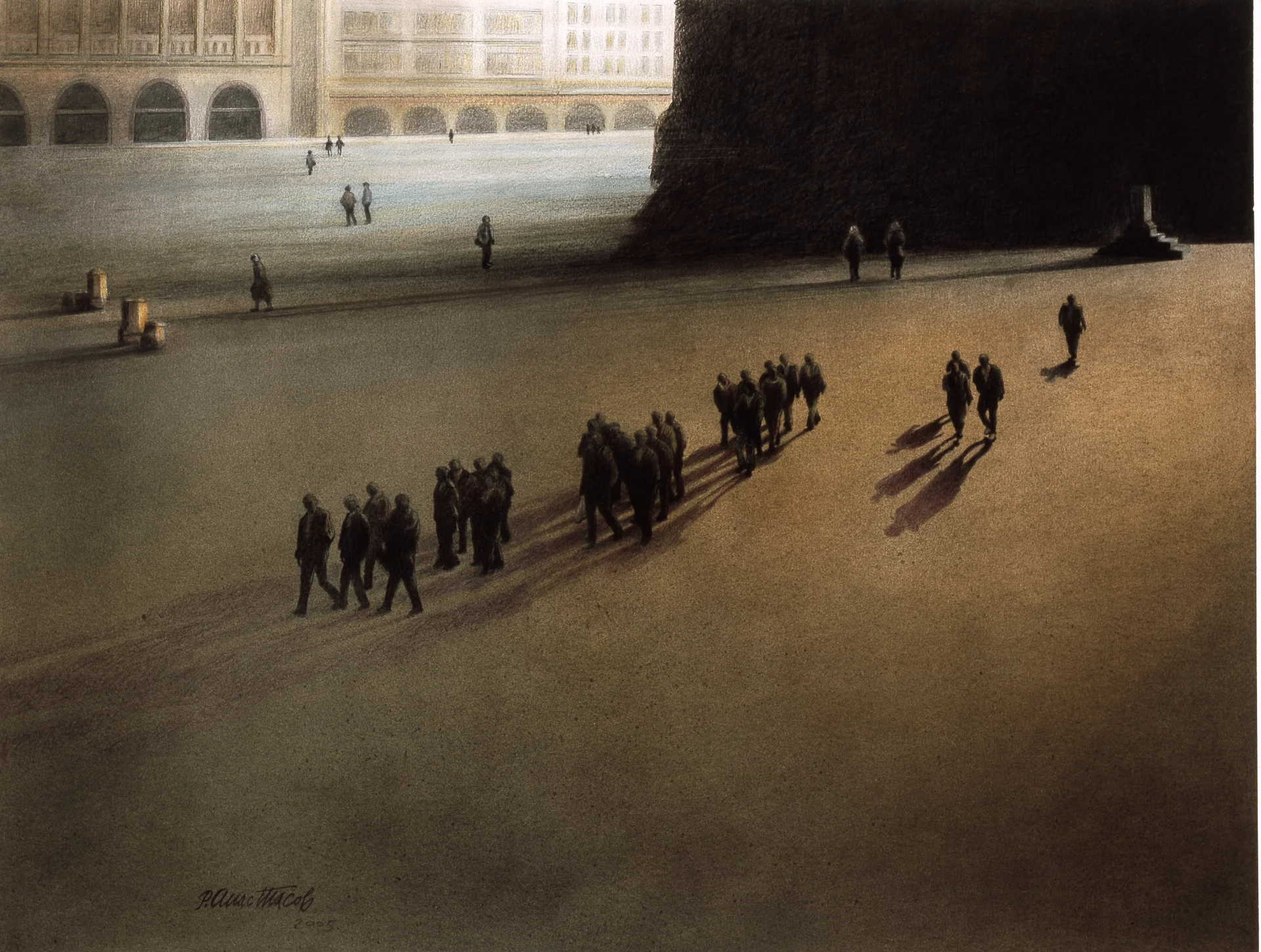 Човек и простор CLVI, 2005, комбинирана техника, 50 x 65, Родољуб Анастасов